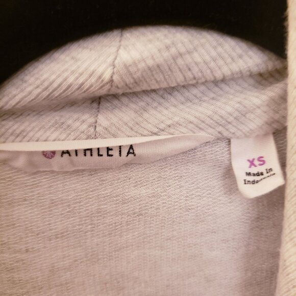 Athleta Lt Grey Drape Neck Open Front Jacket with Pockets/Thumbholes XS EUC - Picture 7 of 8